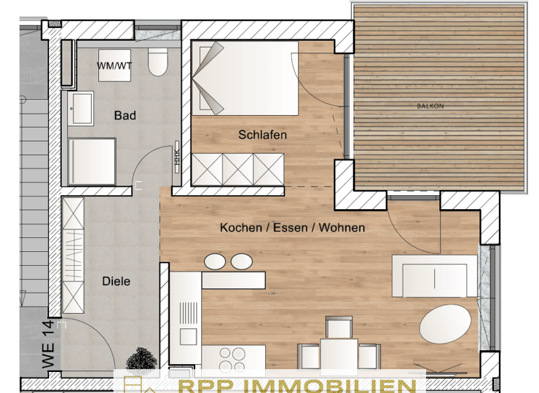 Wohnung zur Miete - Erstbezug 1.295 € 1,5 Zimmer 44,9 m² 1. Geschoss Unterschleißheim 85716