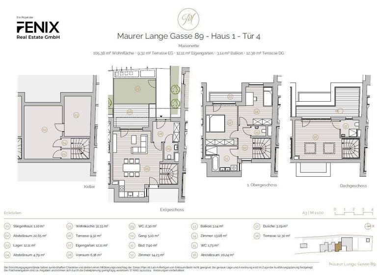 Reihenmittelhaus zum Kauf - Erstbezug 995.000 € 4 Zimmer 105,3 m² Wien 1230