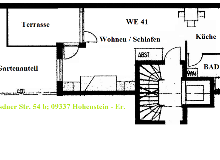 Wohnung zur Miete 230 € 1 Zimmer 46 m² frei ab sofort Dresdner Straße 54b Hohenstein-Ernstthal 09337