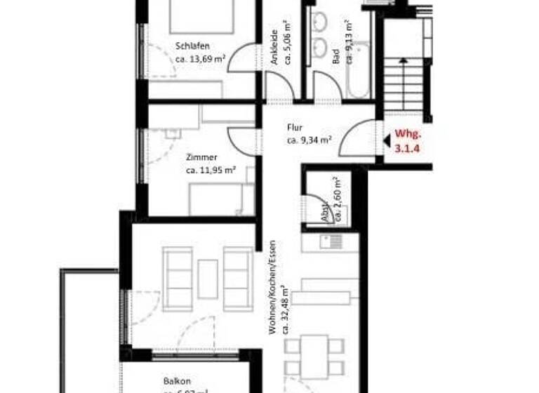 Wohnung zur Miete - Erstbezug 1.140 € 3,5 Zimmer 91,2 m² Dietenheim 89165