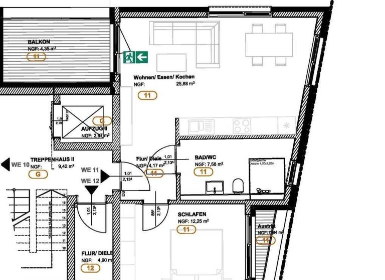 Wohnung zum Kauf - Erstbezug provisionsfrei 299.000 € 2 Zimmer 54,9 m² 2. Geschoss Donrath Lohmar 53797