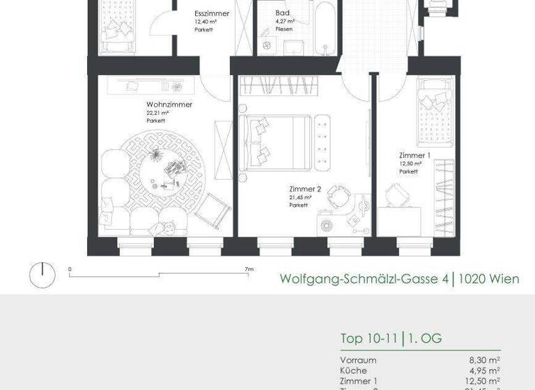 Wohnung zum Kauf 635.000 € 5 Zimmer 102,2 m² 1. Geschoss Wolfgang-Schmälzl-Gasse 4 Wien 1020