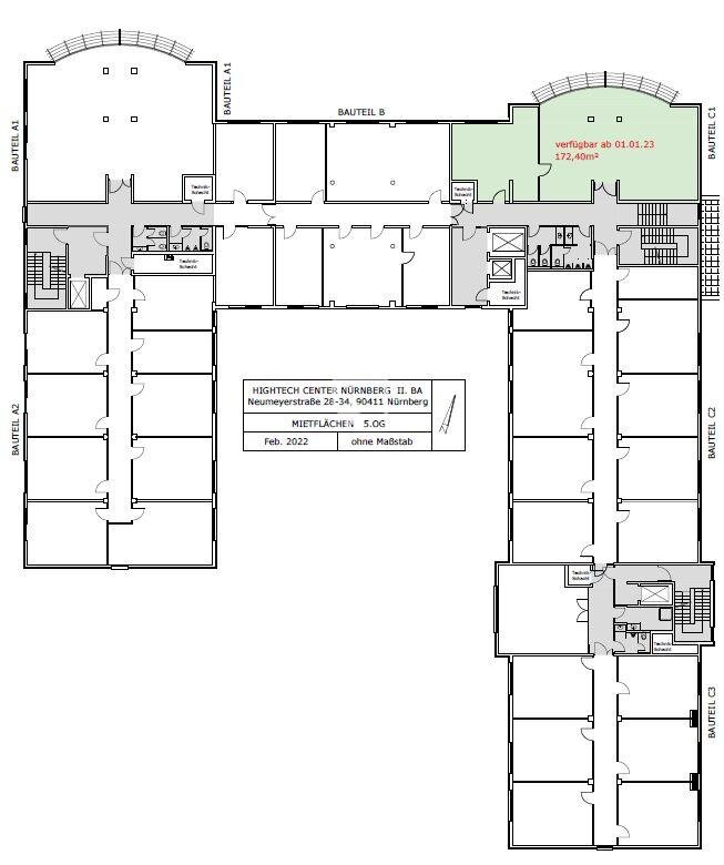 Bürogebäude zur Miete provisionsfrei 11 € 172 m²<br/>Bürofläche Schafhof Nürnberg 90411