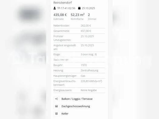 Wohnung zur Miete Tauschwohnung 435 € 2 Zimmer 52 m² 2. Geschoss Mitte Berlin 13409