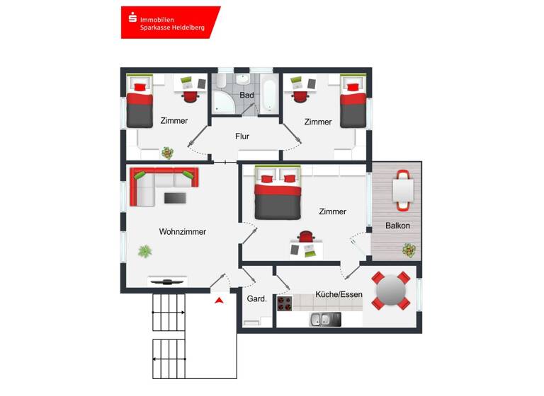 Wohnung zum Kauf 229.000 € 4 Zimmer 107 m² Bammental 69245