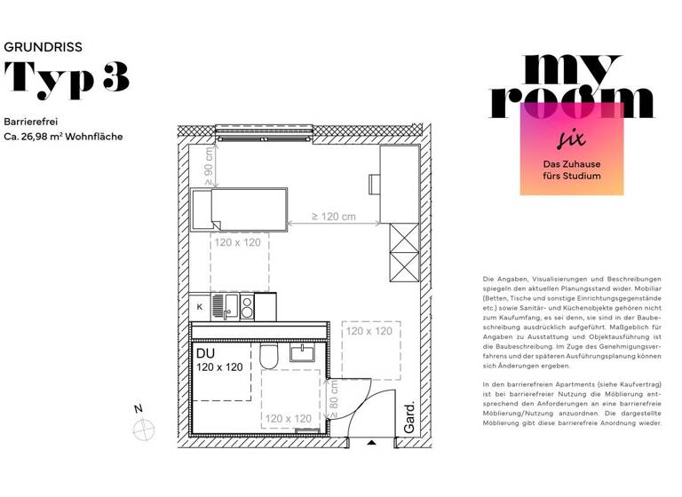 Studio zum Kauf - Erstbezug provisionsfrei 169.900 € 1 Zimmer 27 m² 3. Geschoss Birken Bayreuth 95447