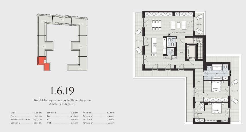 Penthouse zum Kauf provisionsfrei 2.847.345 € 3 Zimmer 184,4 m²<br/>Wohnfläche 6.<br/>Geschoss Schöneberg Berlin 10781