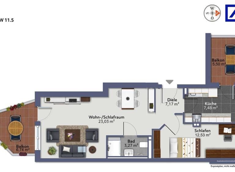 Wohnung zum Kauf 265.000 € 2 Zimmer 59,6 m² 1. Geschoss Hohe Düne Rostock 18119