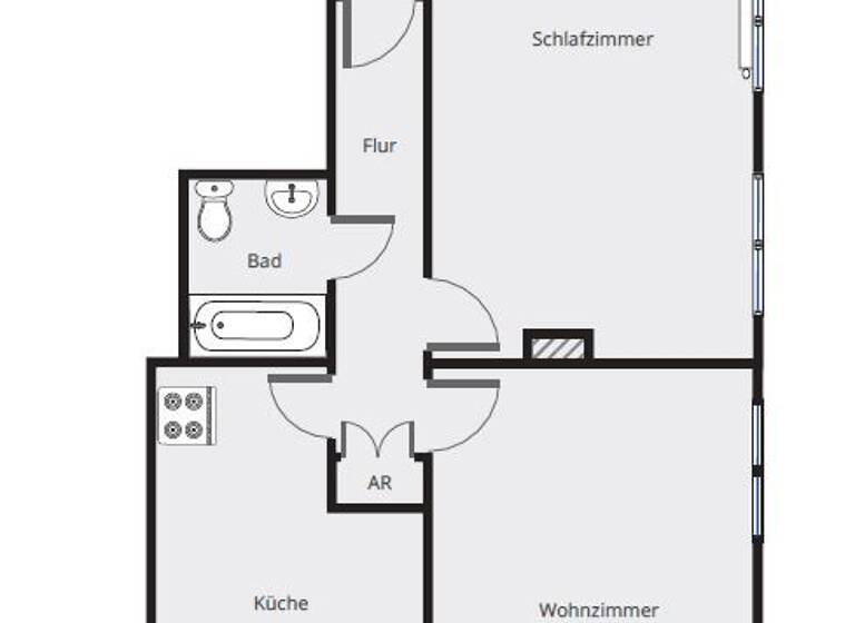 Wohnung zur Miete 529 € 2 Zimmer 61,8 m² 10. Geschoss frei ab 09.04.2026 Herrnstraße 9 Südstadt Fürth 90763