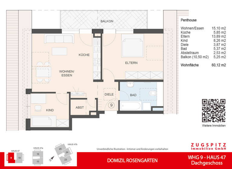 Wohnung zum Kauf - Neubau 782.500 € 3 Zimmer 60,1 m²<br/>Wohnfläche Dachgeschoss<br/>Geschoss Garmisch Garmisch-Partenkirchen 82467