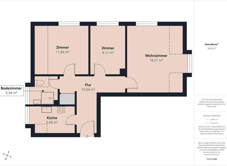 Wohnung zum Kauf 129.000 € 3 Zimmer 59 m² 3. Geschoss Faldera Neumünster 24537