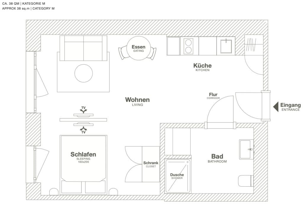 Wohnung zur Miete Wohnen auf Zeit 2.356 € 1 Zimmer 38 m²<br/>Wohnfläche ab sofort<br/>Verfügbarkeit Am Kavalleriesand Am Kavalleriesand Darmstadt 64295