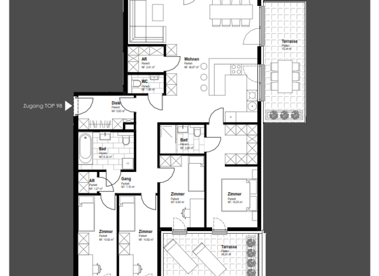 Wohnung zum Kauf 994.800 € 5 Zimmer 123 m² 5. Geschoss Schwechat 2320