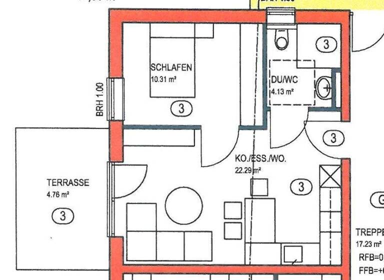 Wohnung zur Miete 535 € 2 Zimmer 41,5 m² EG frei ab sofort Dauchingen 78083