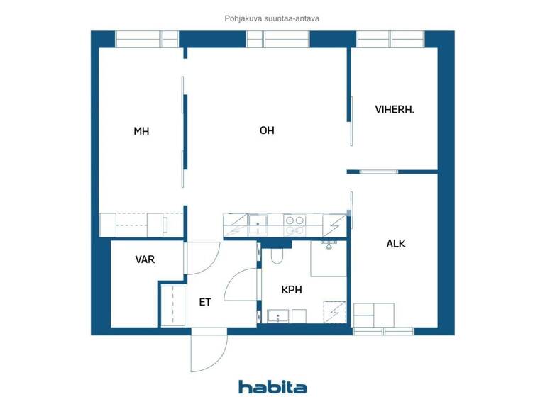 Studio zum Kauf 185.000 € 3 Zimmer 60 m² 1. Geschoss Auringonkierto 1 Vantaa 01340