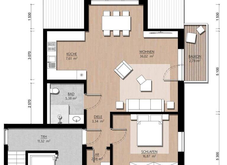 Wohnung zum Kauf 259.000 € 2 Zimmer 74,1 m² 2. Geschoss frei ab 01.09.2026 Nierenhof Velbert 42555