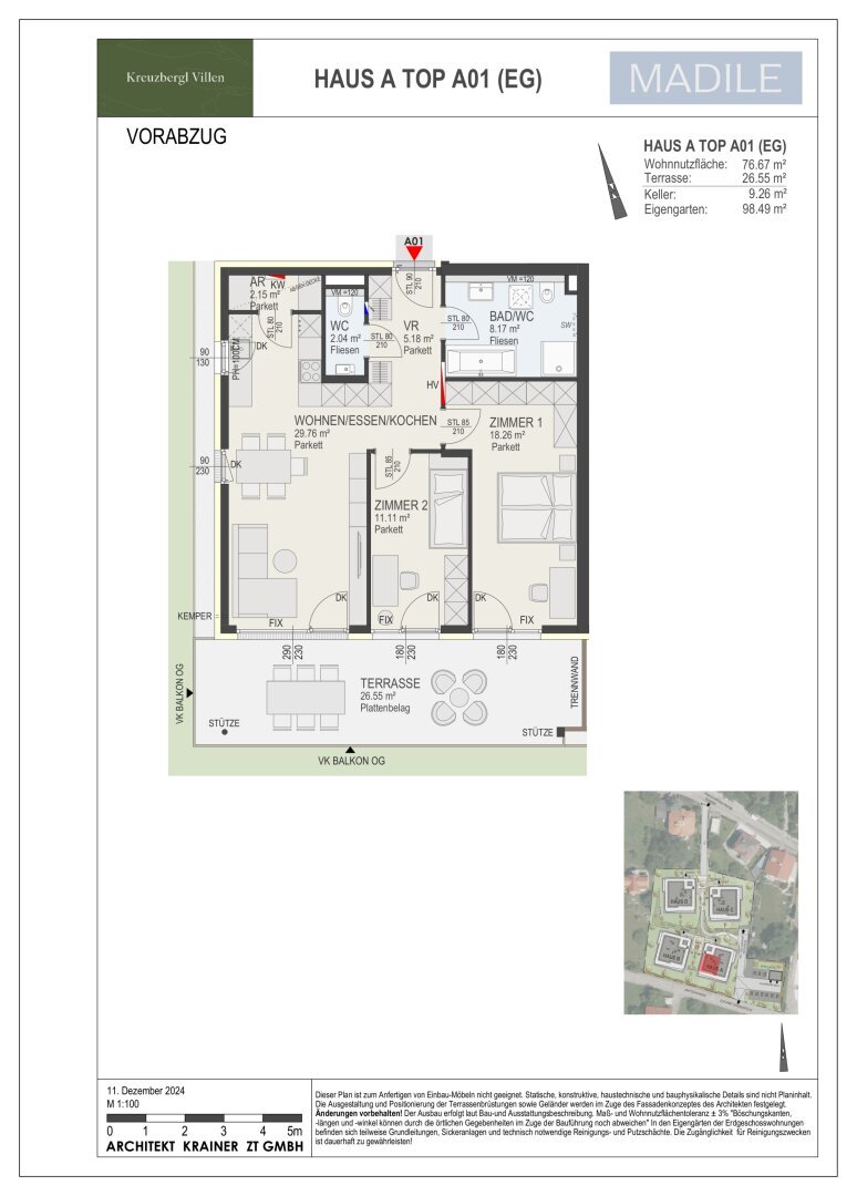 Wohnung zum Kauf 608.850 € 3 Zimmer 76,7 m²<br/>Wohnfläche Innere Stadt Klagenfurt am Wörthersee 9020