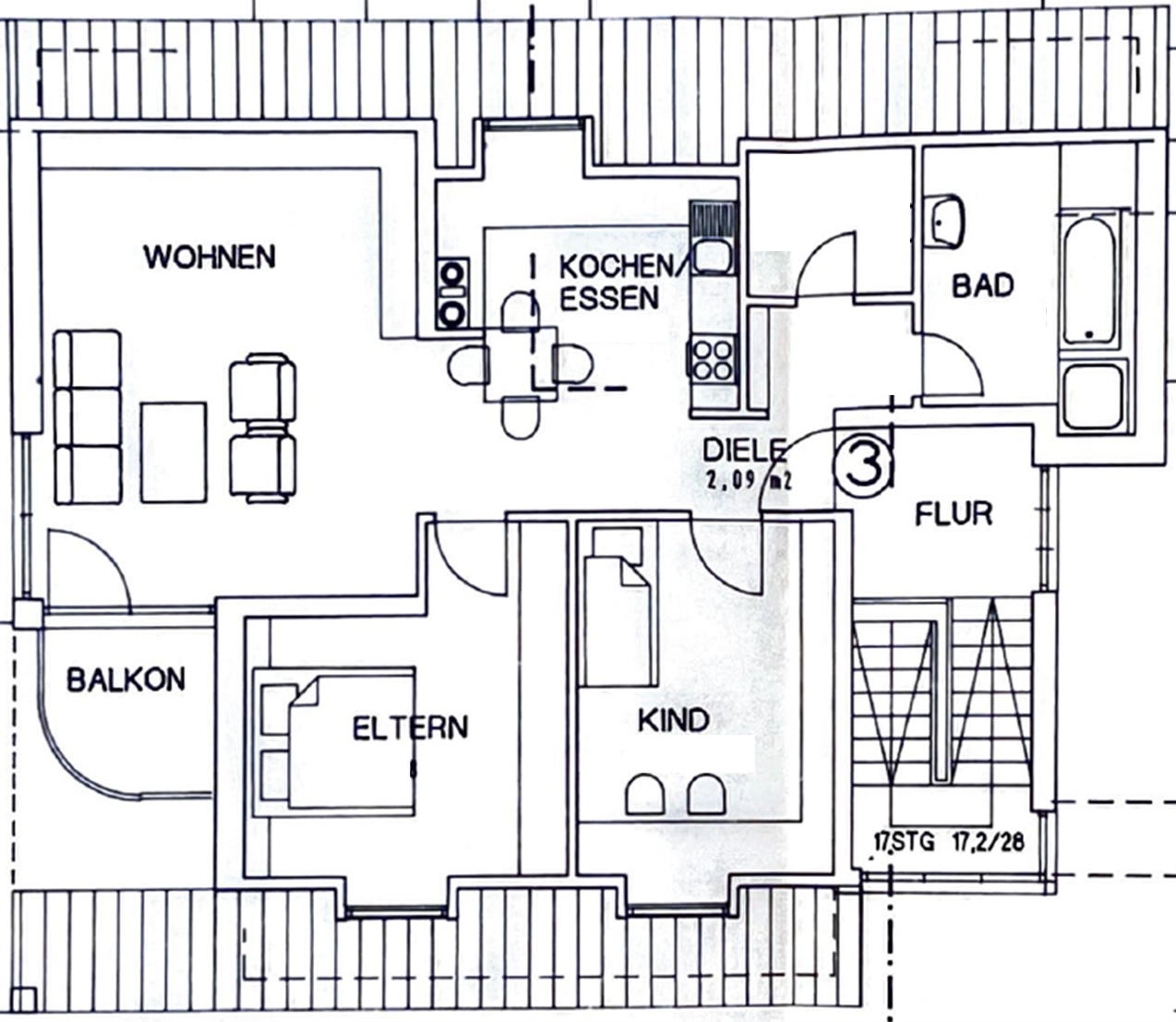 Wohnung zur Miete 935 € 3 Zimmer 89 m²<br/>Wohnfläche 2.<br/>Geschoss ab sofort<br/>Verfügbarkeit Schwarze Äcker 79 Kürnach 97273