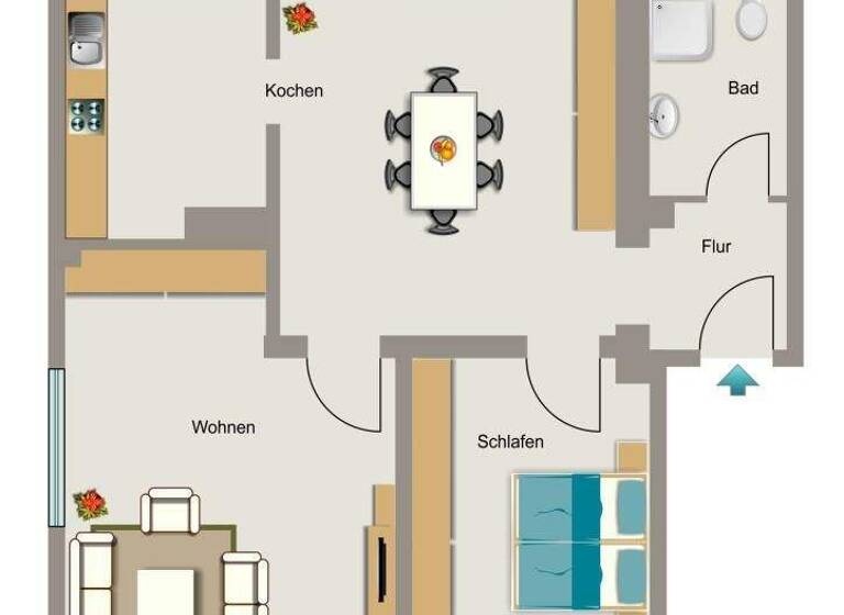 Wohnung zur Miete 549 € 3,5 Zimmer 59,6 m² EG Wiesenstraße 34 Baukau-West Herne 44653