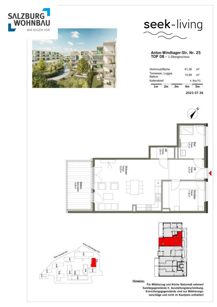 Wohnung zum Kauf provisionsfrei 399.990 € 2 Zimmer 61,4 m²<br/>Wohnfläche ab sofort<br/>Verfügbarkeit Anton-Windhager-Straße 25 Seekirchen 5201