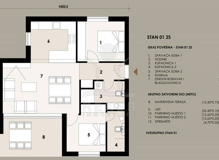 Wohnung zum Kauf - Erstbezug 347.400 € 3 Zimmer 77,3 m² EG Zadar 23000