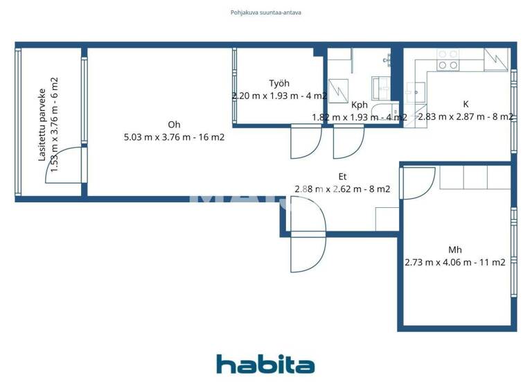 Studio zum Kauf 129.900 € 2 Zimmer 52,5 m² 6. Geschoss Tulliportinkatu 25 Kuopio 70100