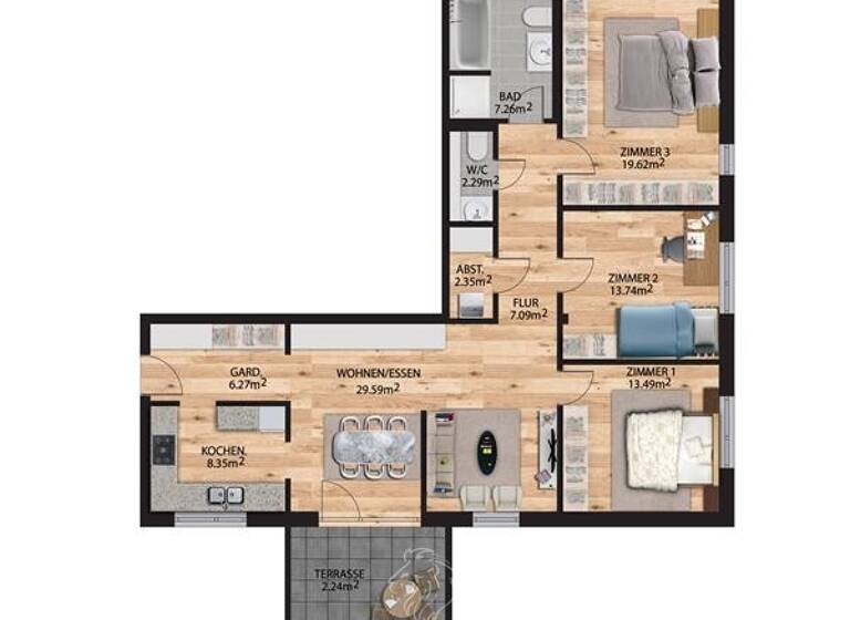 Wohnung zum Kauf - Erstbezug 405.000 € 4 Zimmer 112,3 m² Grünenwört Wertheim/Grünenwört 97877