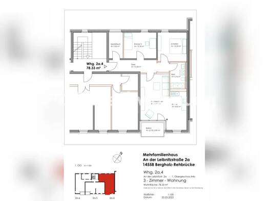Wohnung zur Miete Tauschwohnung 864 € 3 Zimmer 78 m² 1. Geschoss Saarmund Nuthetal 14558