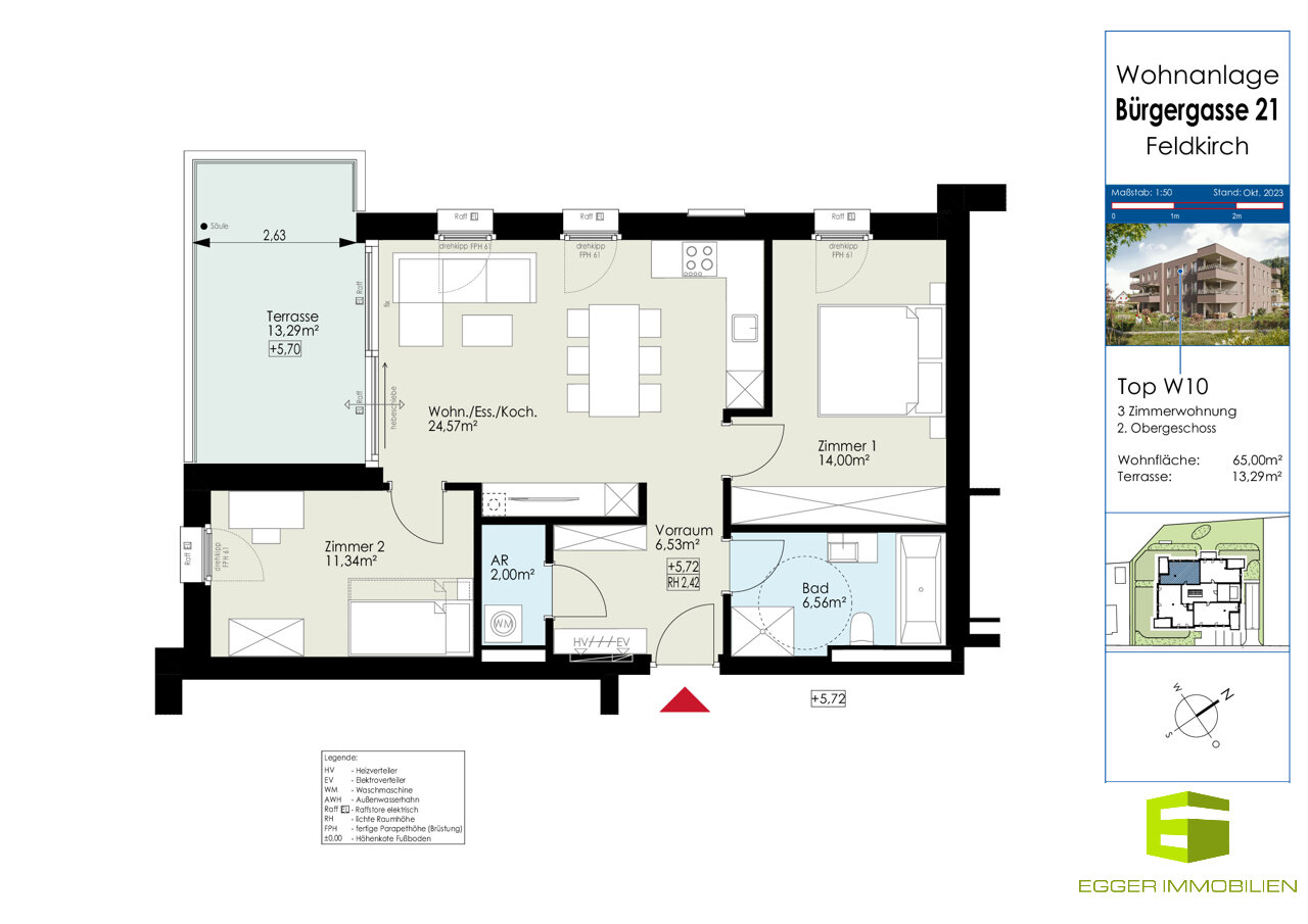 Wohnung zum Kauf 470.000 € 3 Zimmer 65 m²<br/>Wohnfläche 2.<br/>Geschoss 01.10.2026<br/>Verfügbarkeit Bürgergasse 21 Feldkirch / Altenstadt 6800