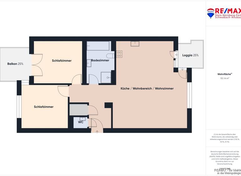 Wohnung zum Kauf 449.000 € 3 Zimmer 93 m² 2. Geschoss St Leonhard Nürnberg 90439