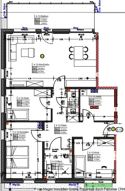 Wohnung zur Miete 1.400 € 4 Zimmer 120,3 m²<br/>Wohnfläche 4.<br/>Geschoss 01.11.2025<br/>Verfügbarkeit Geldern Geldern 47608