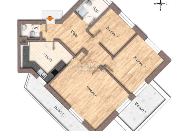 Wohnung zur Miete 1.375 € 3 Zimmer 95,8 m² frei ab 15.04.2026 Gartenberg Geretsried 82538