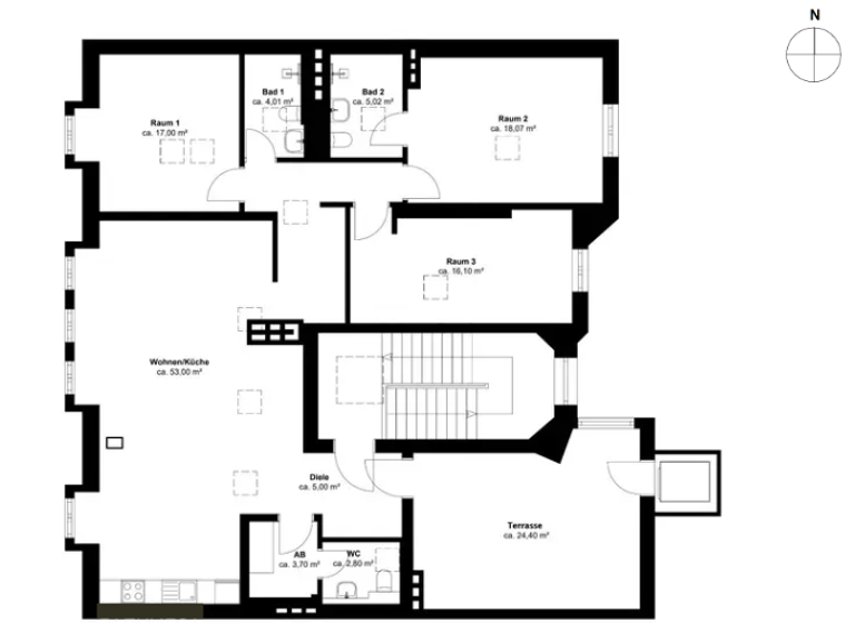 Penthouse zum Kauf - Erstbezug 1.198.000 € 4 Zimmer 150 m² 5. Geschoss Schöneberg Berlin 10823