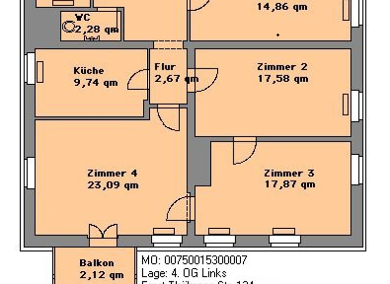 Wohnung zur Miete 673 € 4 Zimmer 108,2 m² 4. Geschoss frei ab 01.03.2026 Ernst-Thälmann-Straße 134 Senftenberg 01968