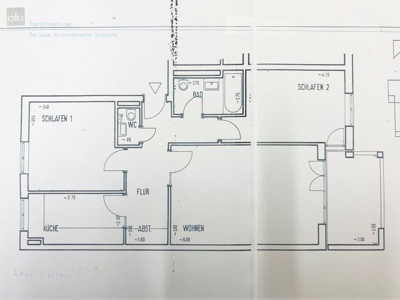 Wohnung zur Miete 700 € 3 Zimmer 73,6 m²<br/>Wohnfläche ab sofort<br/>Verfügbarkeit Gluckstraße 20b Bad Soden Bad Soden 65812