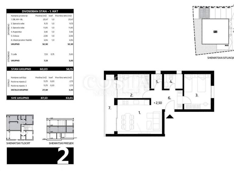 Wohnung zum Kauf 295.000 € 3 Zimmer 1. Geschoss Zadar 23000