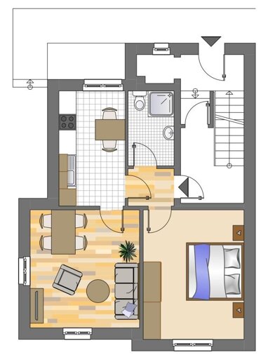 Wohnung zur Miete 339 € 2,5 Zimmer 45 m² EG Schillerstraße 23 Obstfeld-Langenstück Nachrodt-Wiblingwerde 58769