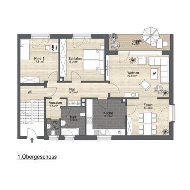 Wohnung zum Kauf 214.000 € 4 Zimmer 103,4 m² 1. Geschoss Sperberweg Hammerweg Weiden in der Oberpfalz 92637