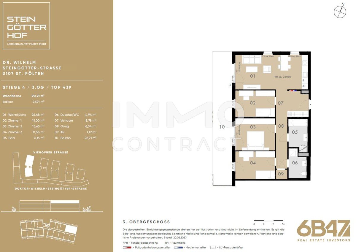 Wohnung zum Kauf provisionsfrei 354.900 € 4 Zimmer 90,2 m²<br/>Wohnfläche 3.<br/>Geschoss St. Pölten St.Pölten 3100