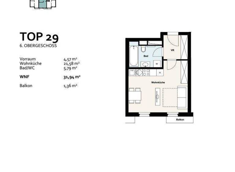 Studio zum Kauf 225.000 € 1 Zimmer 31,9 m² 6. Geschoss Inzersdorfer Straße 121 Wien 1100