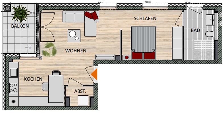 Wohnung zum Kauf provisionsfrei 249.900 € 2 Zimmer 47,2 m²<br/>Wohnfläche 1.<br/>Geschoss Much Much 53804