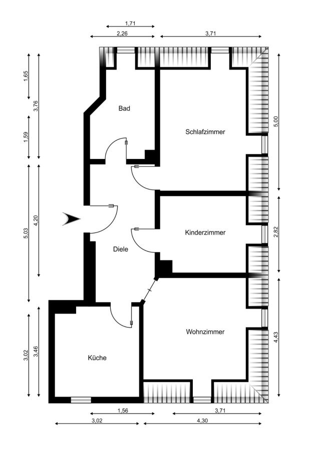 Wohnung zur Miete 455 € 3 Zimmer 69,9 m²<br/>Wohnfläche 2.<br/>Geschoss Heidenau 01809