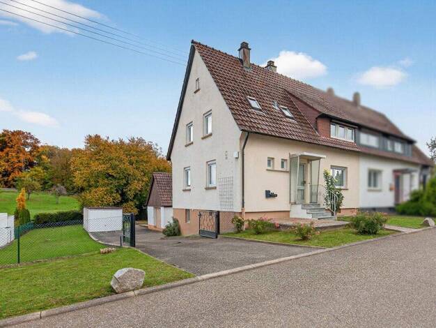 Doppelhaushälfte zum Kauf 650.000 € 5 Zimmer 109 m² 886 m² Grundstück Hohenwettersbach Karlsruhe / Hohenwettersbach 76228