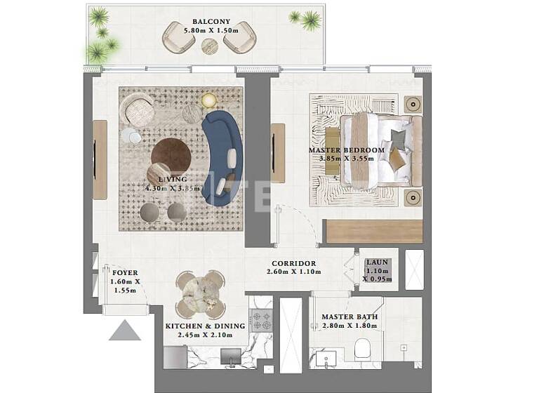 Studio zum Kauf 428.000 € 2 Zimmer 70 m² 2. Geschoss Dubai