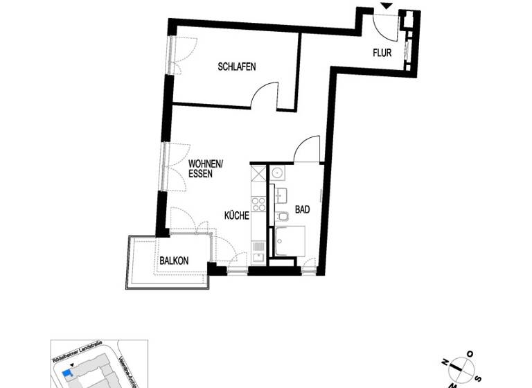 Wohnung zur Miete 1.268 € 2 Zimmer 61,1 m²<br/>Wohnfläche 1.<br/>Geschoss ab sofort<br/>Verfügbarkeit Bockenheim Frankfurt am Main / Bockenheim 60487
