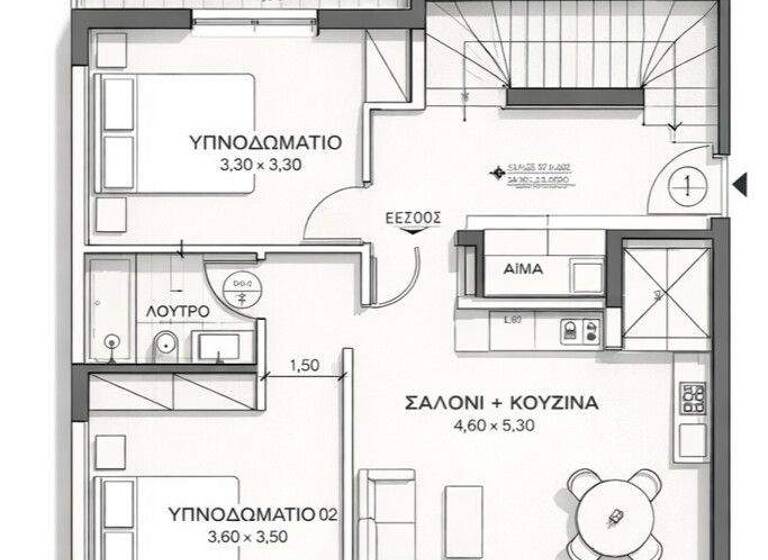 Studio zum Kauf 285.000 € 3 Zimmer 71 m² 2. Geschoss Athen