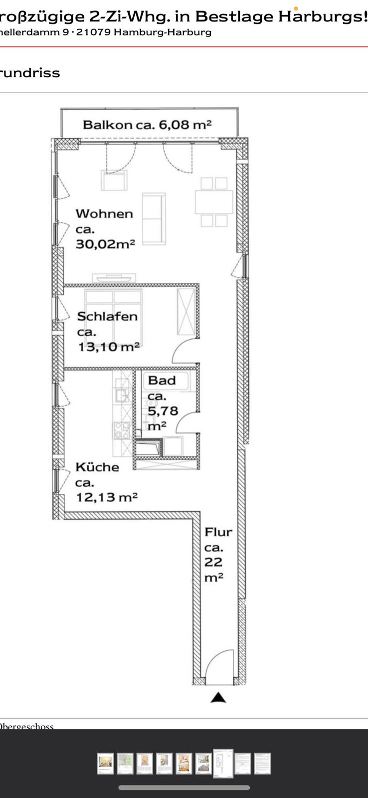 Wohnung zur Miete 1.095 € 2 Zimmer 80 m²<br/>Wohnfläche 1.<br/>Geschoss Harburg Hamburg 21079