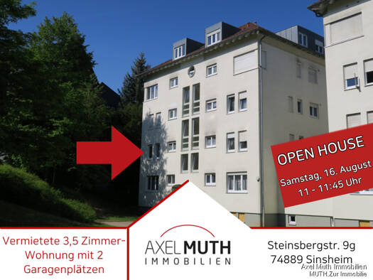 Wohnung zum Kauf 195.000 € 3 Zimmer 76,8 m² 2. Geschoss Steinsbergstraße 9g  WE 3 Sinsheim 74889