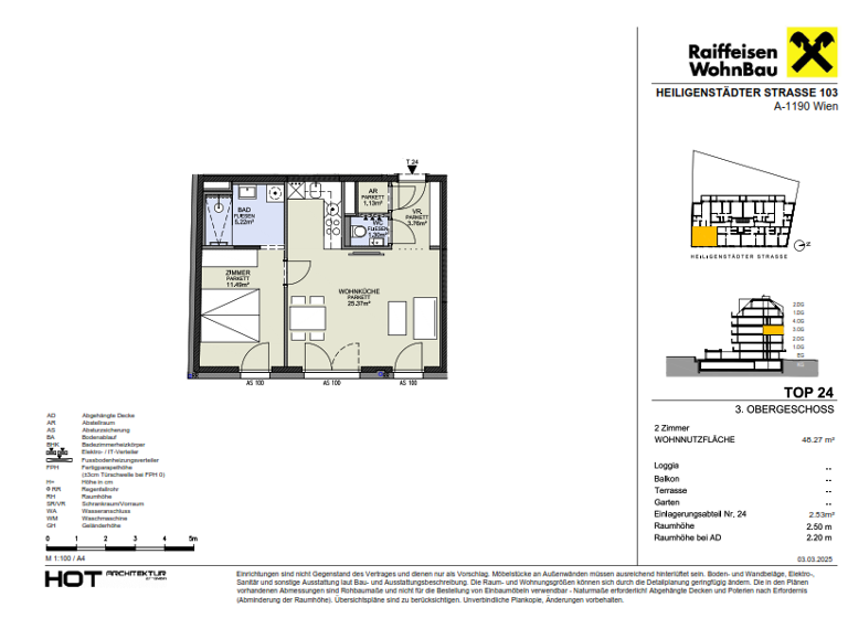 Wohnung zum Kauf provisionsfrei 391.600 € 2 Zimmer 48,3 m² 3. Geschoss Wien 1190