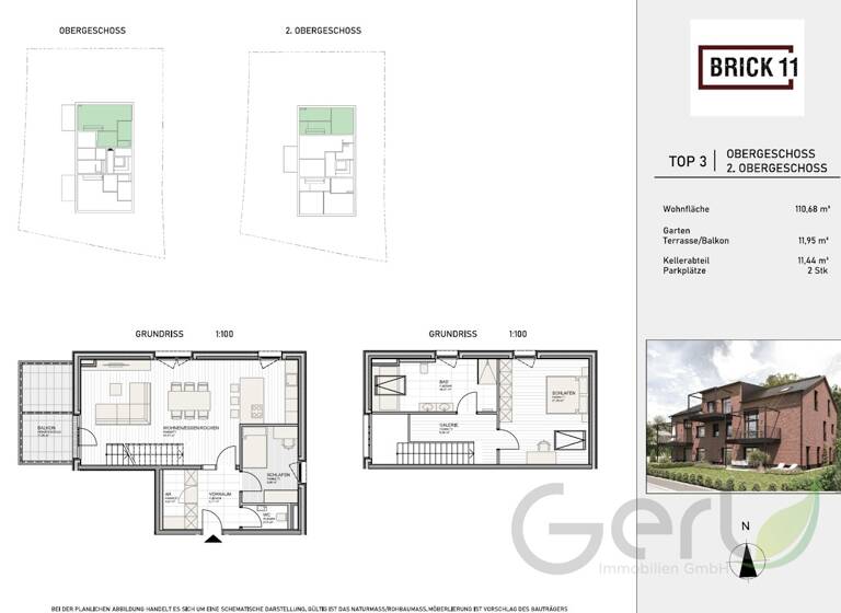 Maisonette zum Kauf - Erstbezug provisionsfrei 846.490 € 3 Zimmer 110,7 m² Wals / Eichetsiedlung 5071